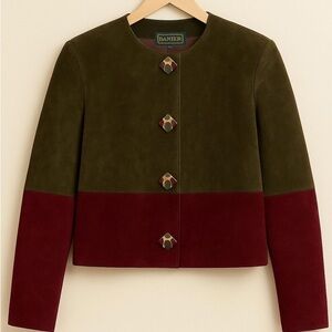 Danier Two-Tone Olive and Burgundy Blazer